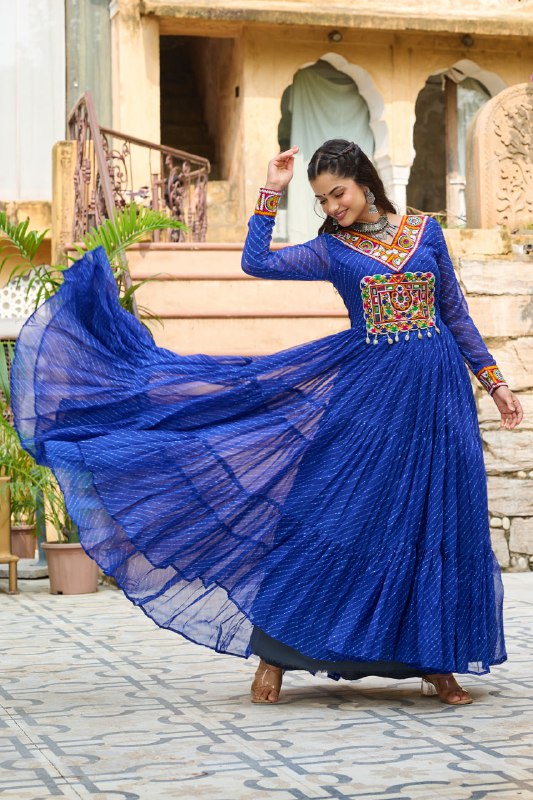 Garba Glow Multicolor Navratri Gown