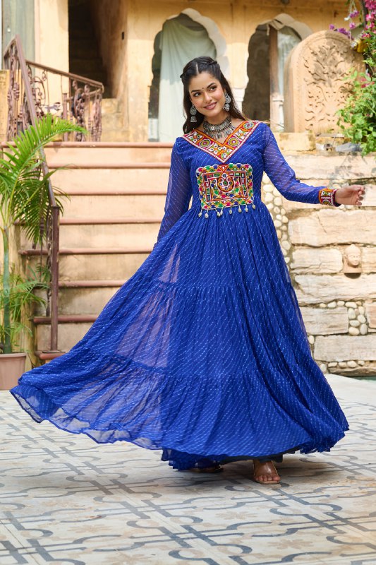 Garba Glow Multicolor Navratri Gown