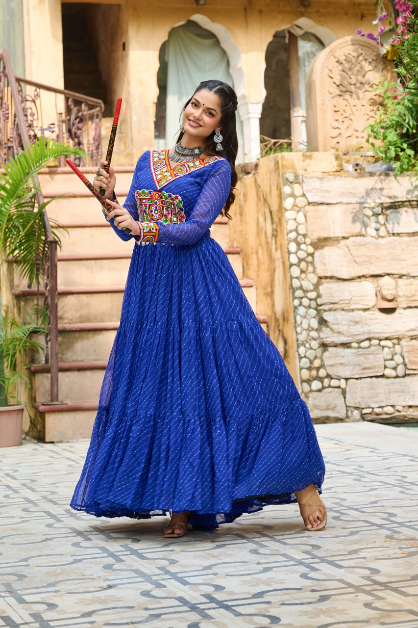 Garba Glow Multicolor Navratri Gown