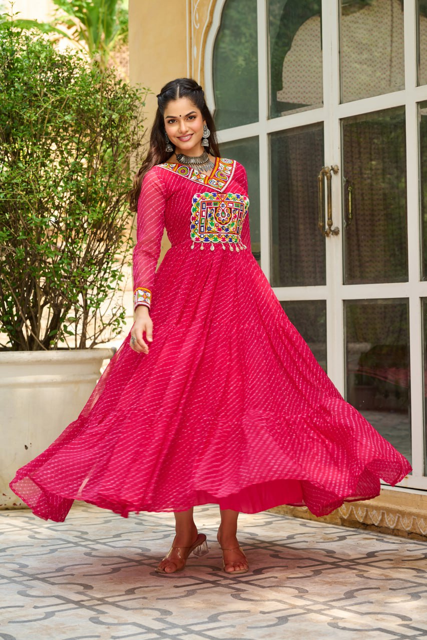 Garba Glow Multicolor Navratri Gown