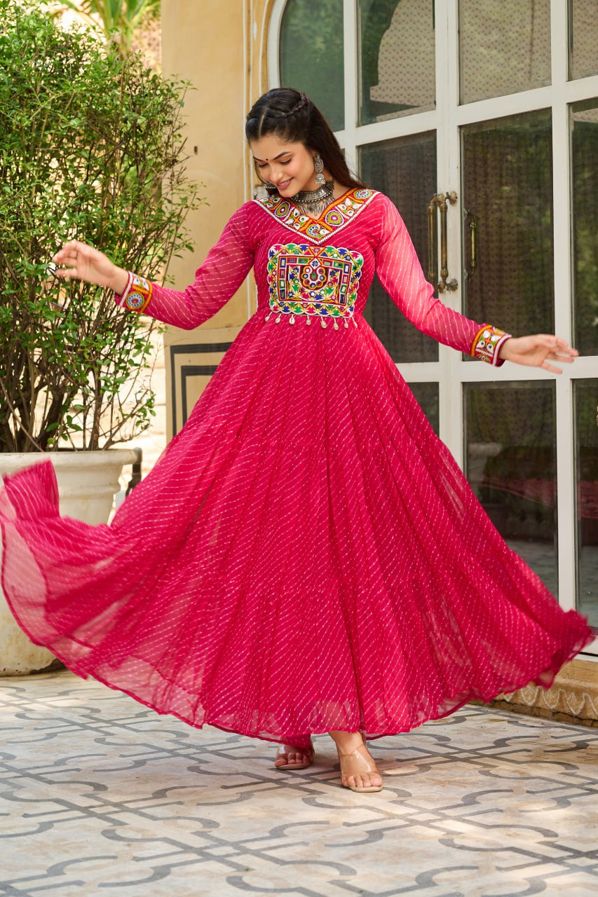 Garba Glow Multicolor Navratri Gown