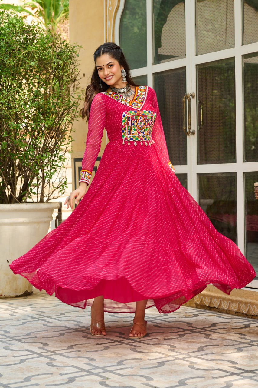 Garba Glow Multicolor Navratri Gown