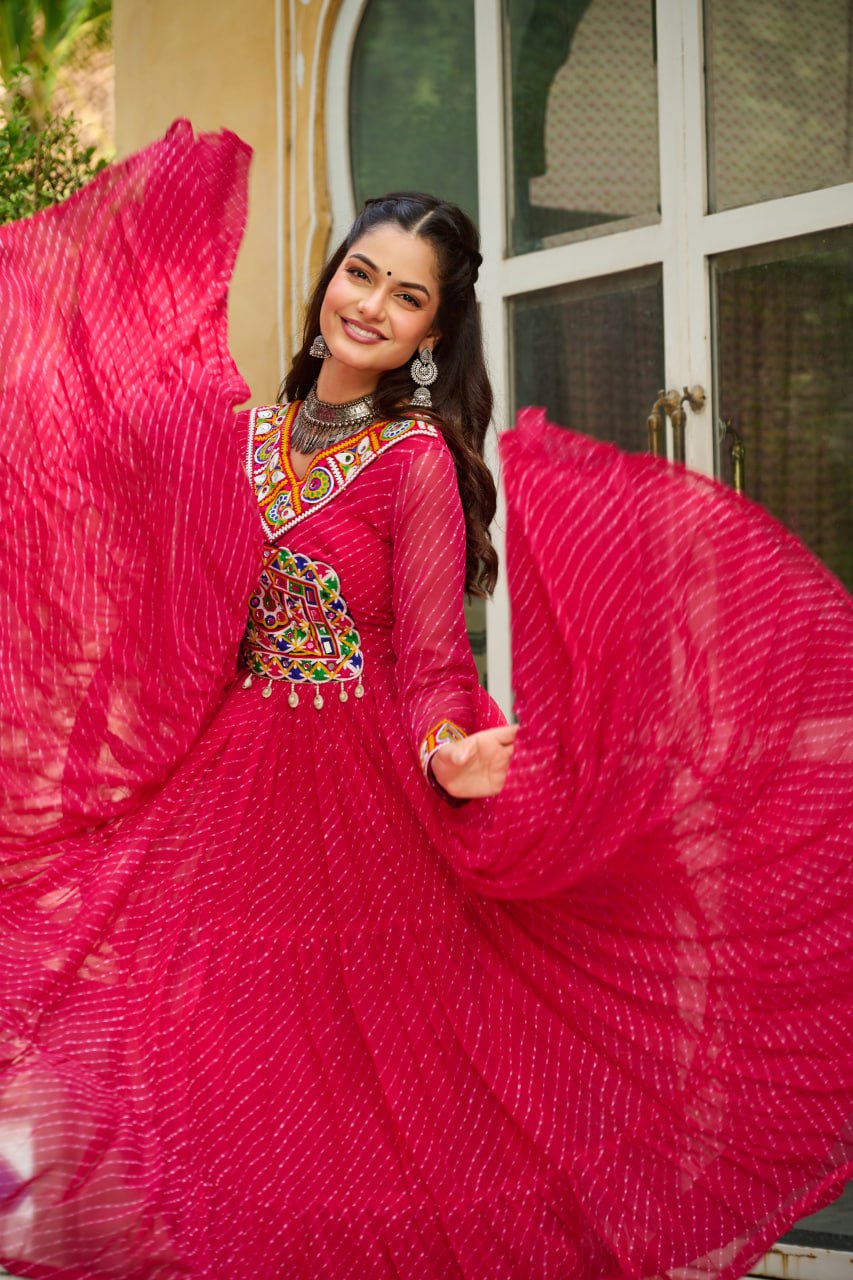 Garba Glow Multicolor Navratri Gown