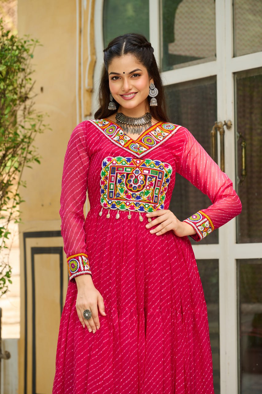 Garba Glow Multicolor Navratri Gown