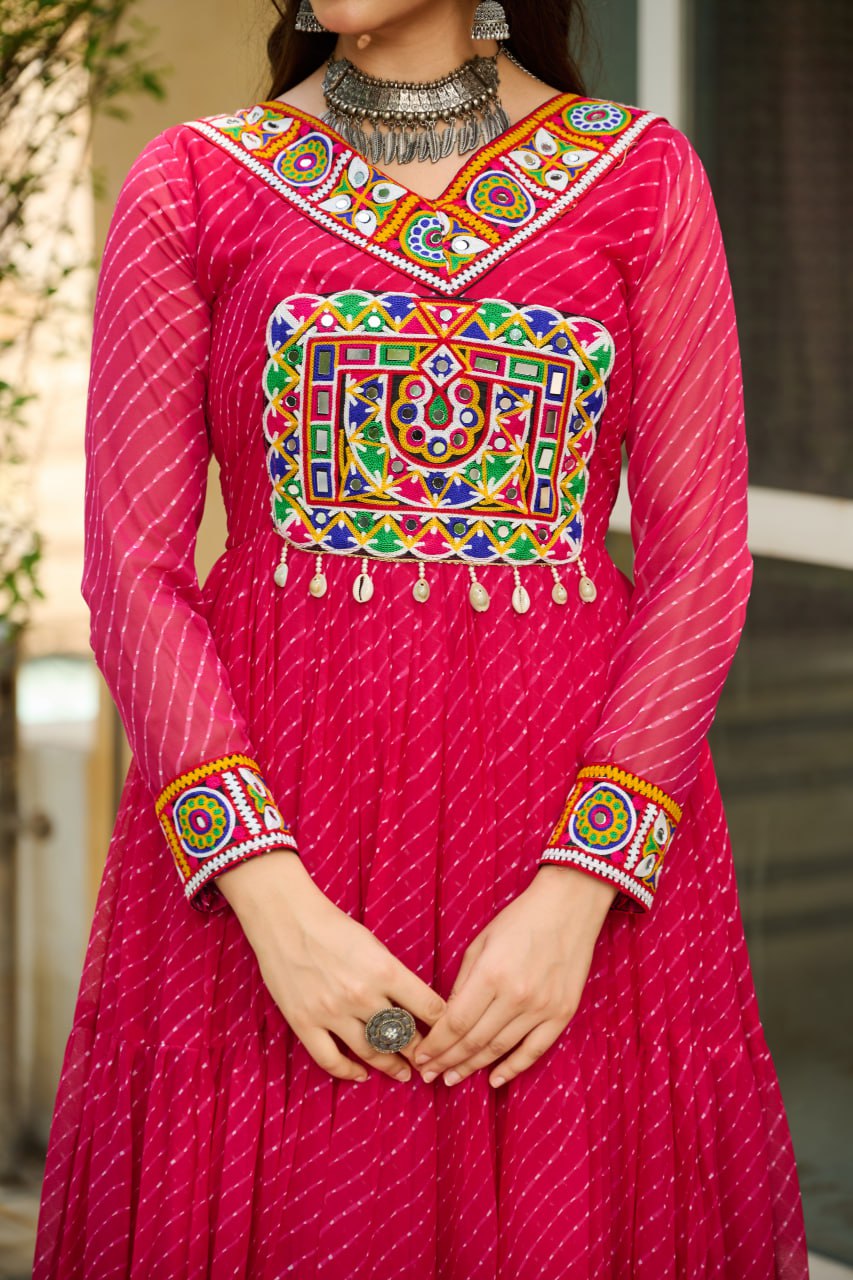 Garba Glow Multicolor Navratri Gown