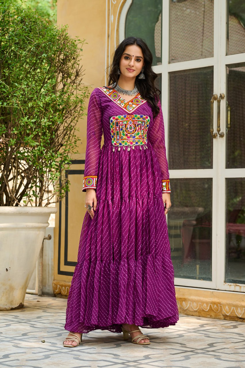 Garba Glow Multicolor Navratri Gown