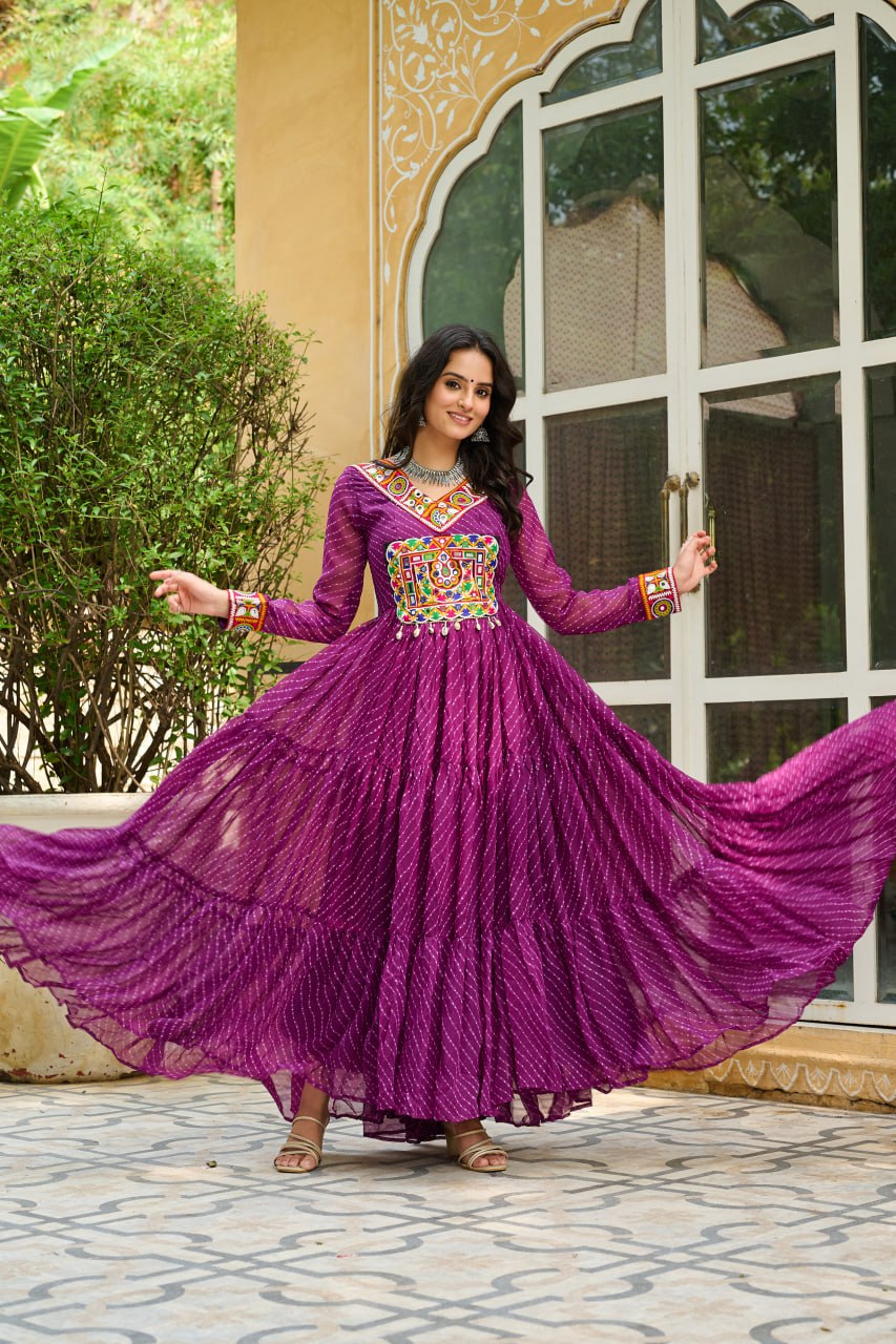 Garba Glow Multicolor Navratri Gown