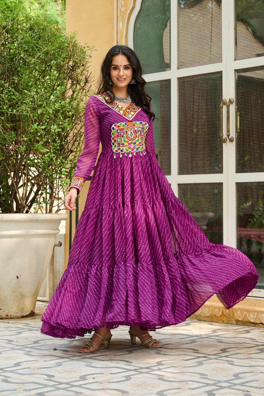 Garba Glow Multicolor Navratri Gown