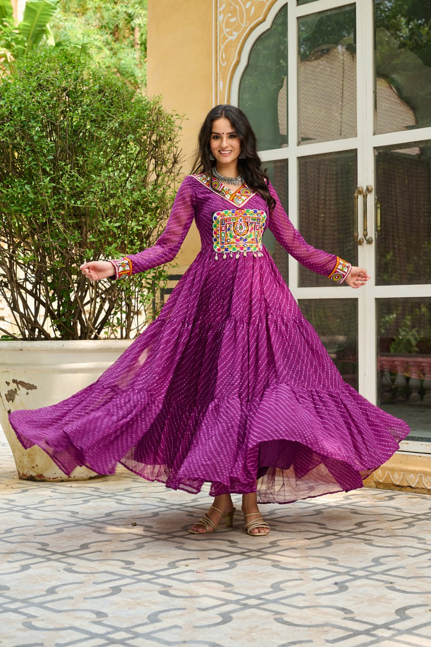 Garba Glow Multicolor Navratri Gown