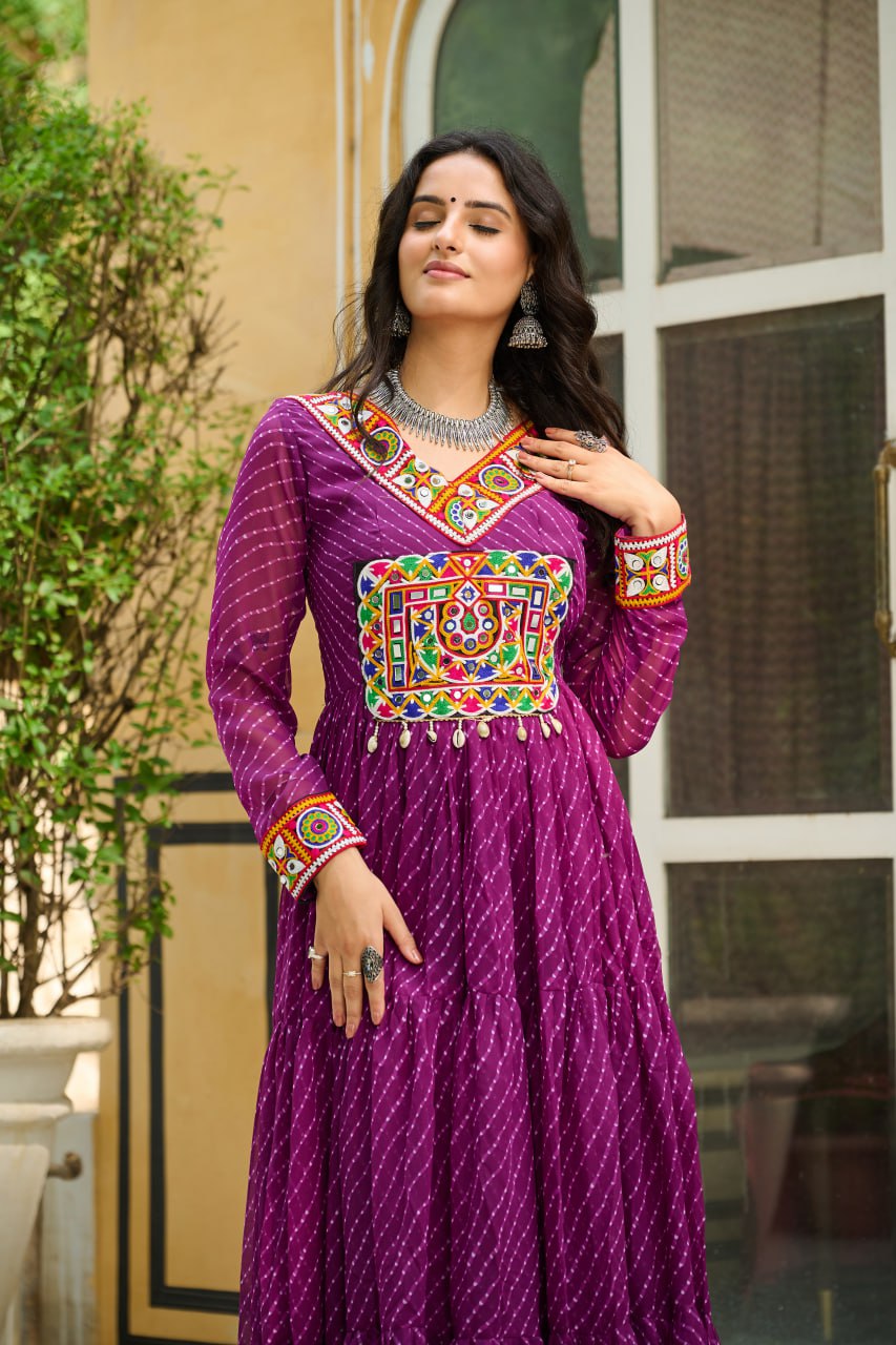 Garba Glow Multicolor Navratri Gown