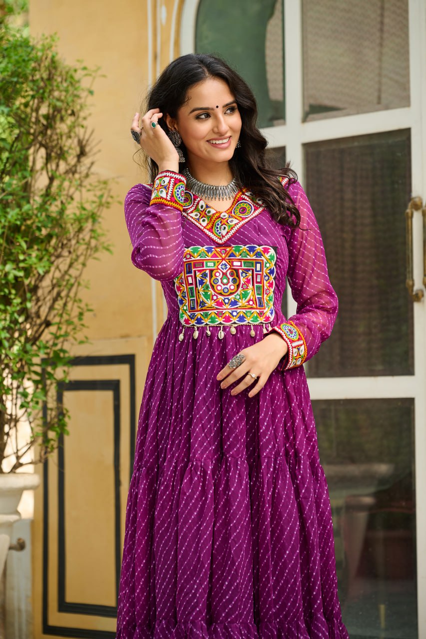 Garba Glow Multicolor Navratri Gown