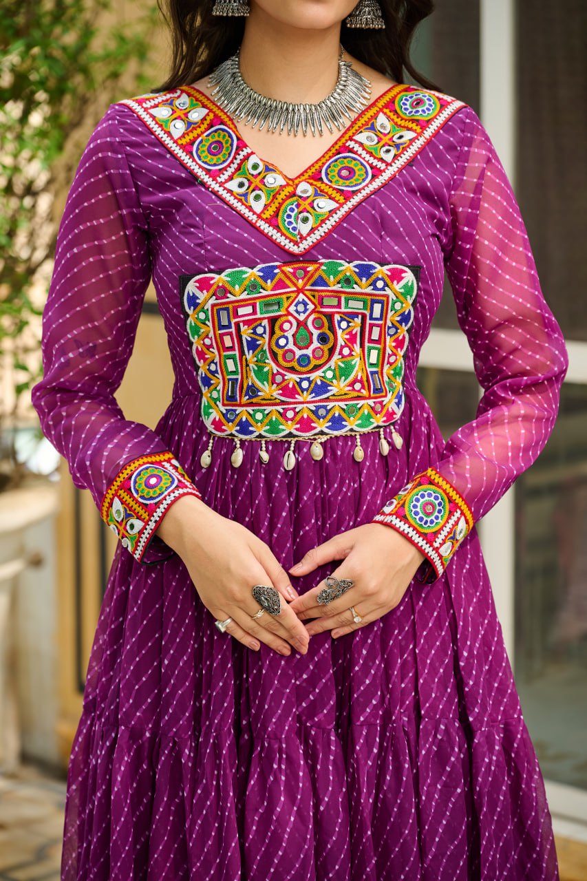 Garba Glow Multicolor Navratri Gown