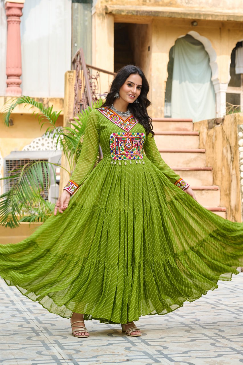 Garba Glow Multicolor Navratri Gown