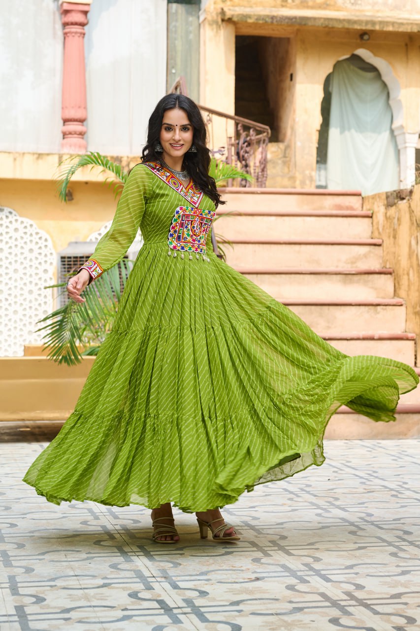 Garba Glow Multicolor Navratri Gown