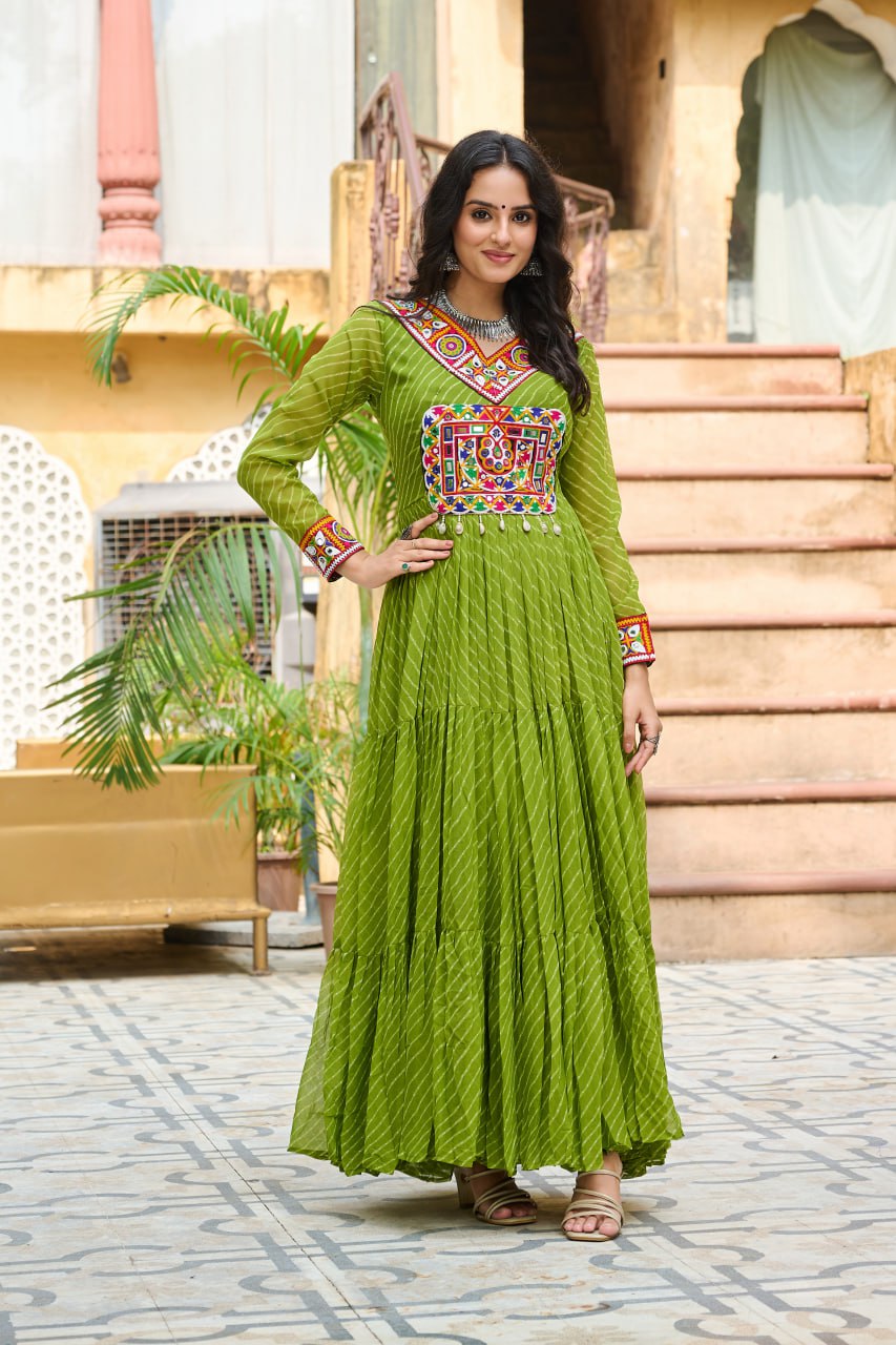 Garba Glow Multicolor Navratri Gown