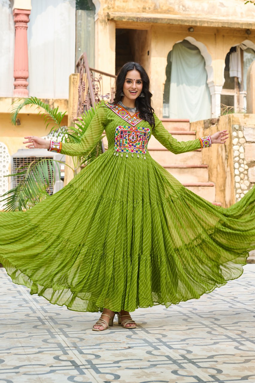 Garba Glow Multicolor Navratri Gown