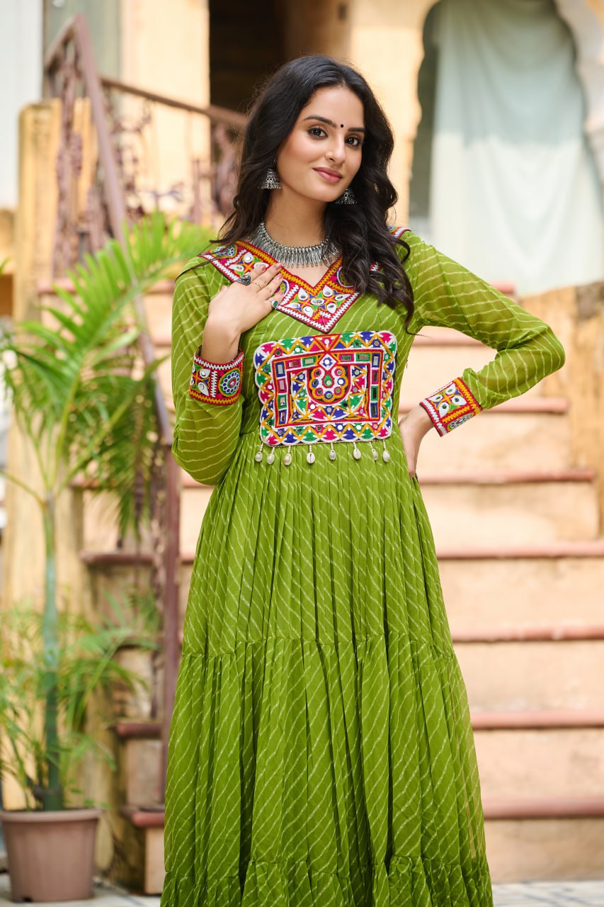 Garba Glow Multicolor Navratri Gown