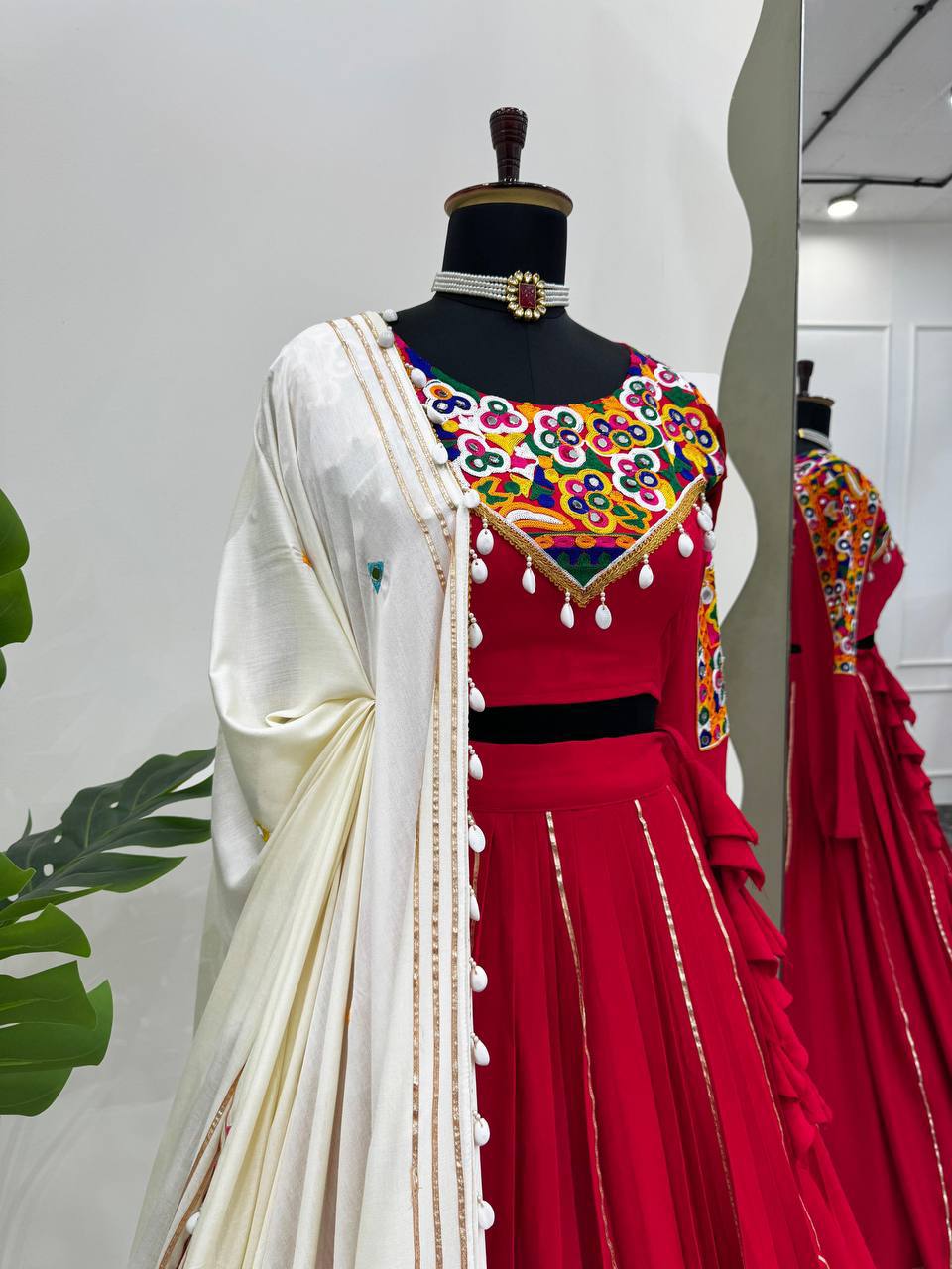 Royal Red Navratri Lehenga Set