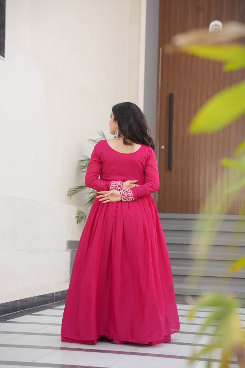 Zaafira Royal Charm Purple & Pink Ethnic Long Gown