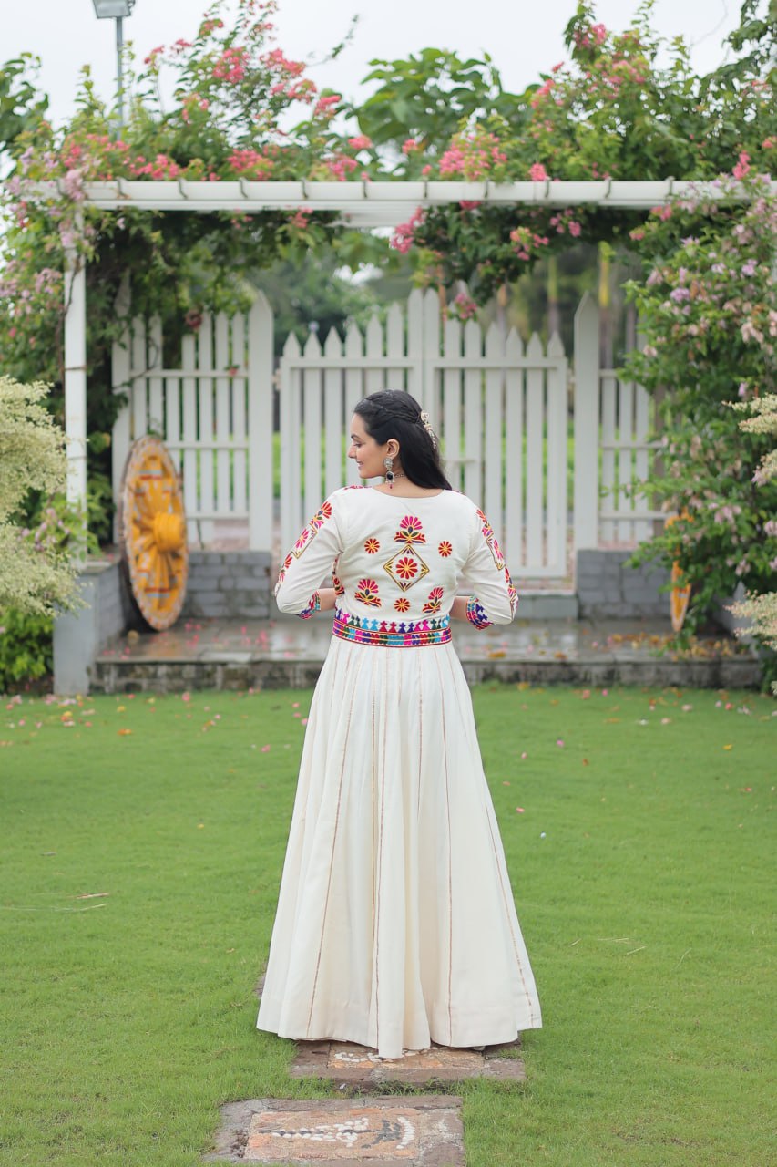 Dandiya Dhamaka Multicolor Gota-Patti Lace Lehenga Top