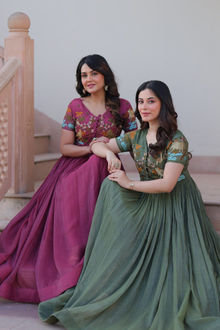 Saanvi’s Royal Bloom Festive Gown