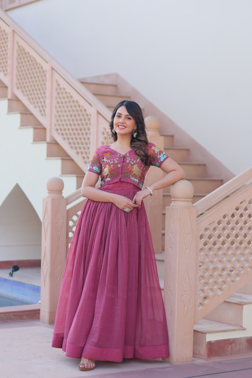 Saanvi’s Royal Bloom Festive Gown
