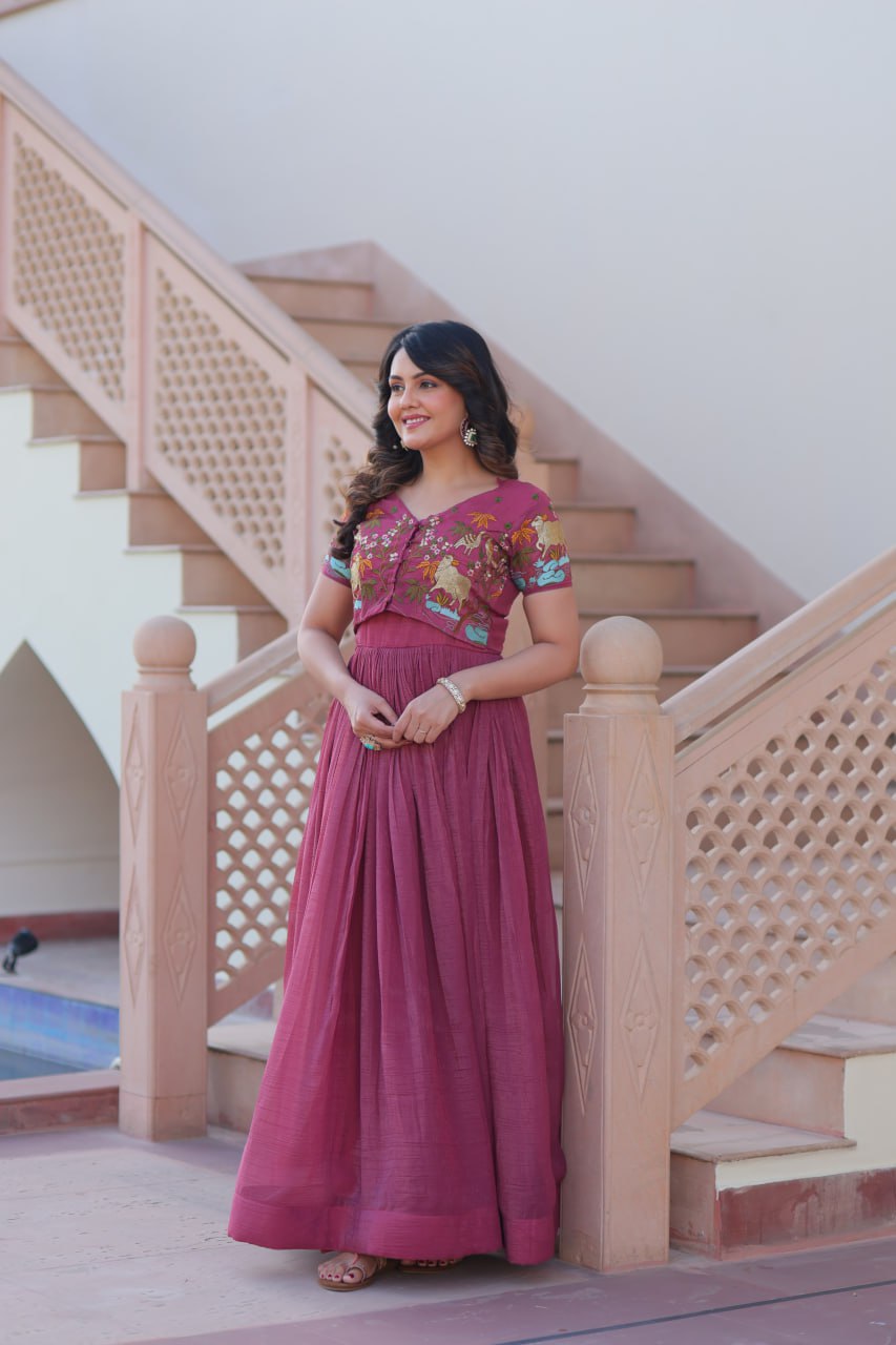 Saanvi’s Royal Bloom Festive Gown