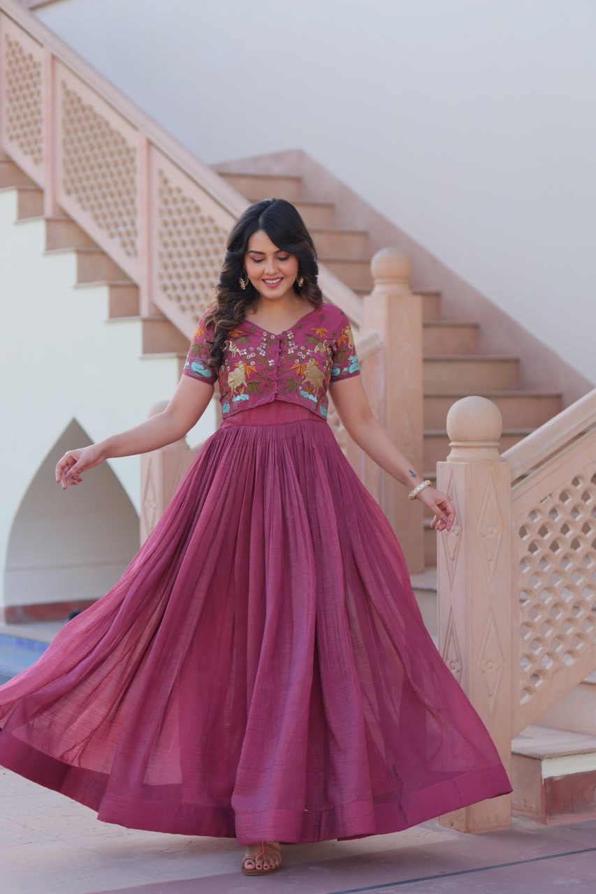 Saanvi’s Royal Bloom Festive Gown