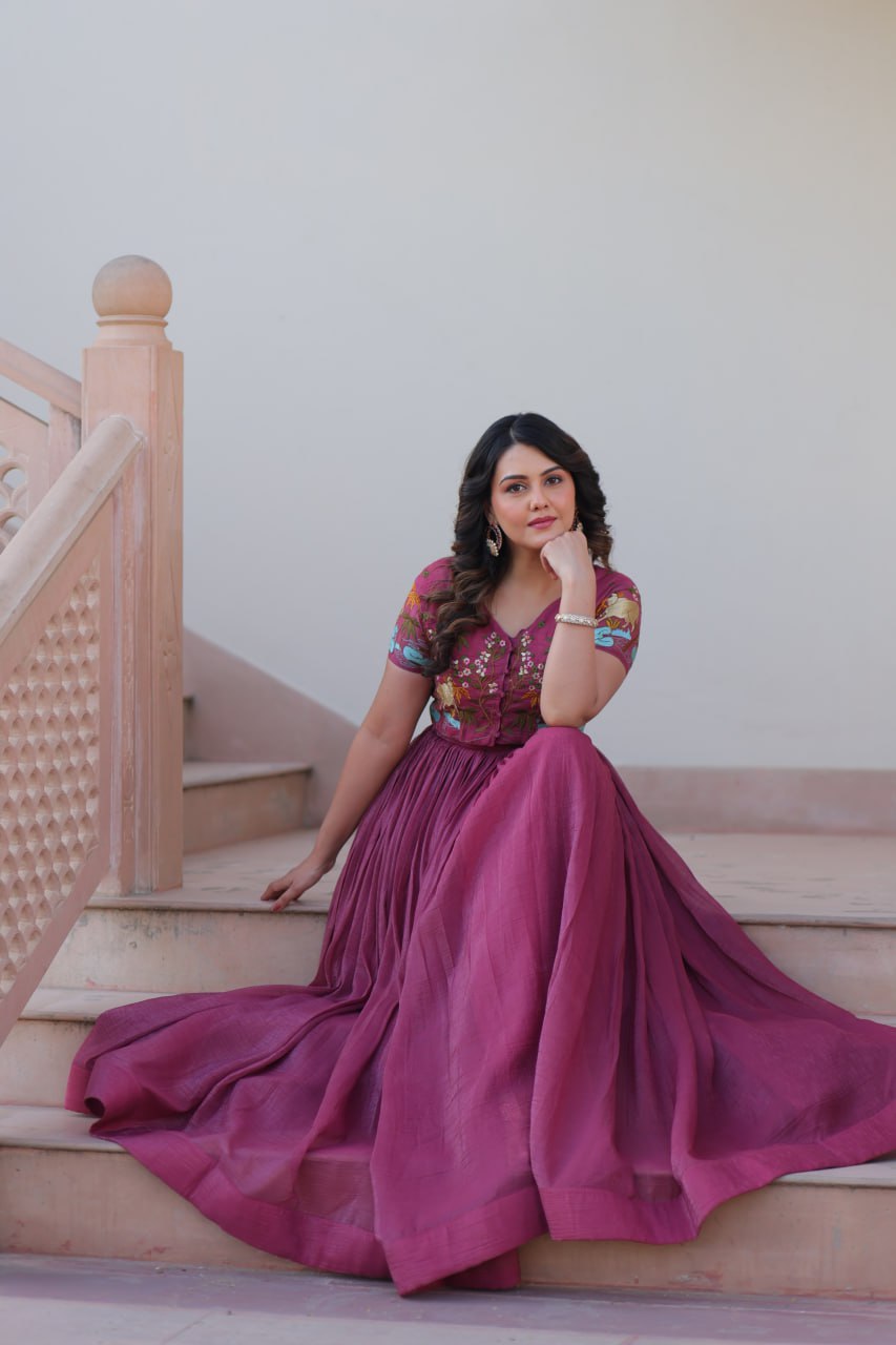 Saanvi’s Royal Bloom Festive Gown