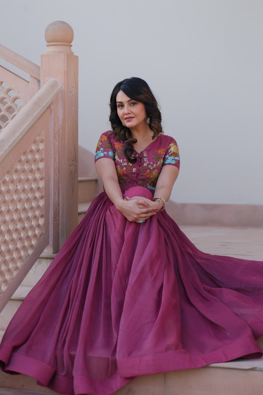 Saanvi’s Royal Bloom Festive Gown