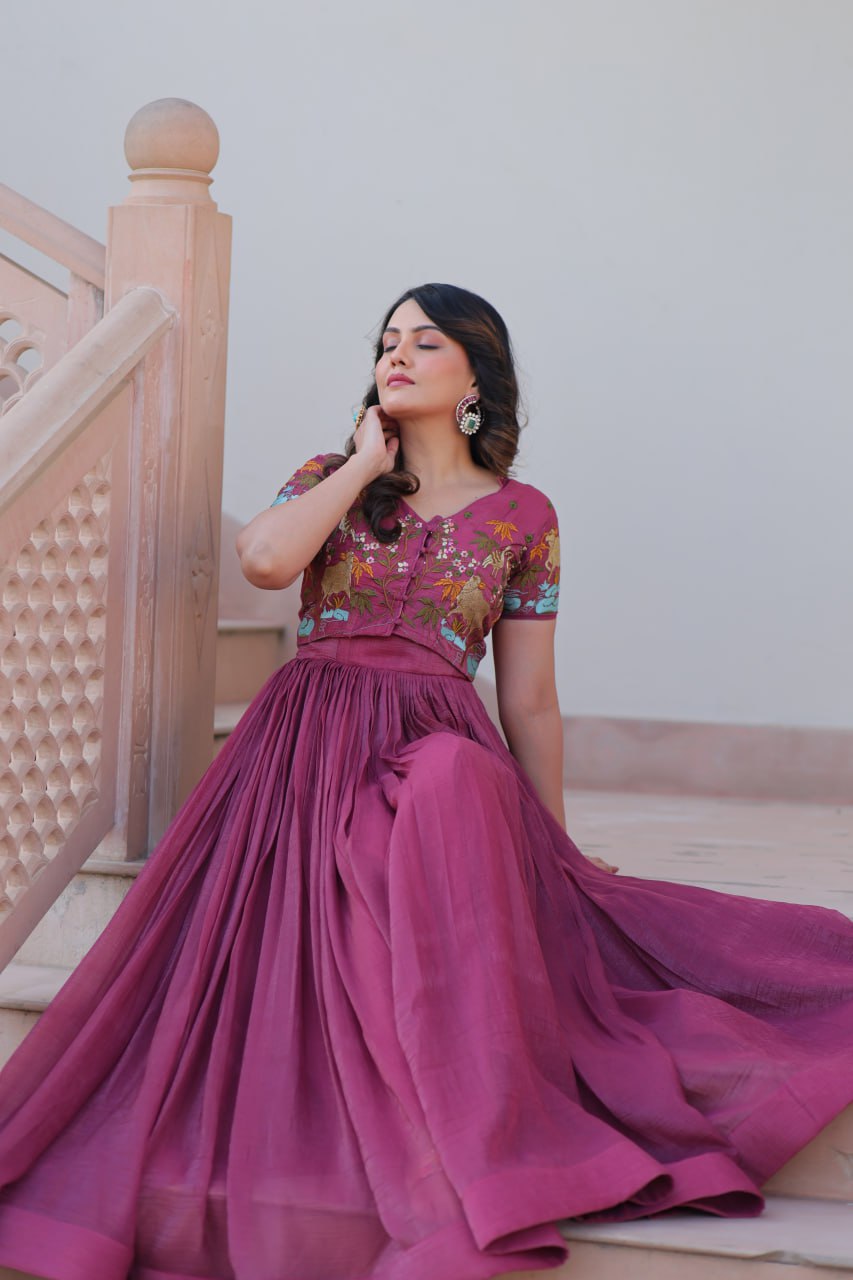 Saanvi’s Royal Bloom Festive Gown