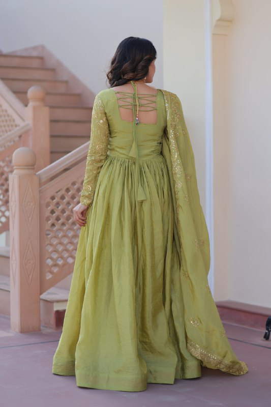 Sanvika Ensemble Regal Threadwork Royal Gown Set