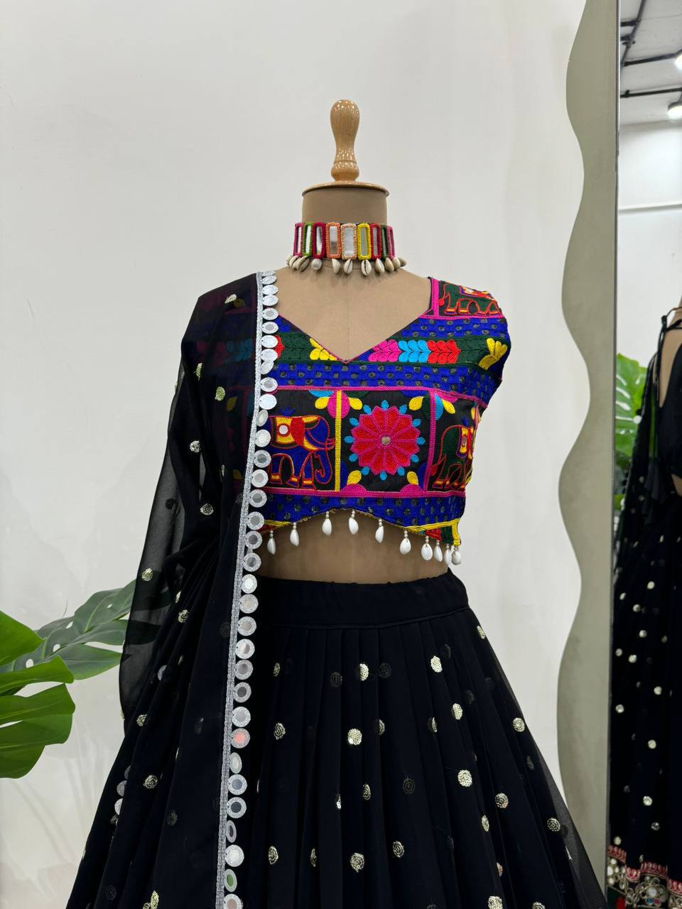Chandni in Black Real mirror Grace Leh enga Set