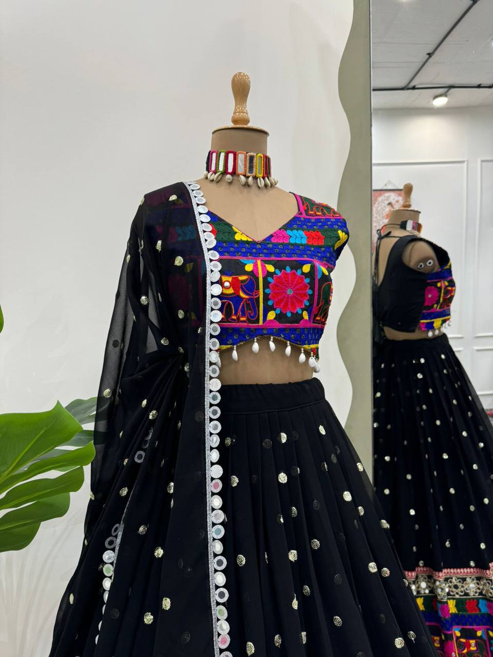 Chandni in Black Real mirror Grace Leh enga Set