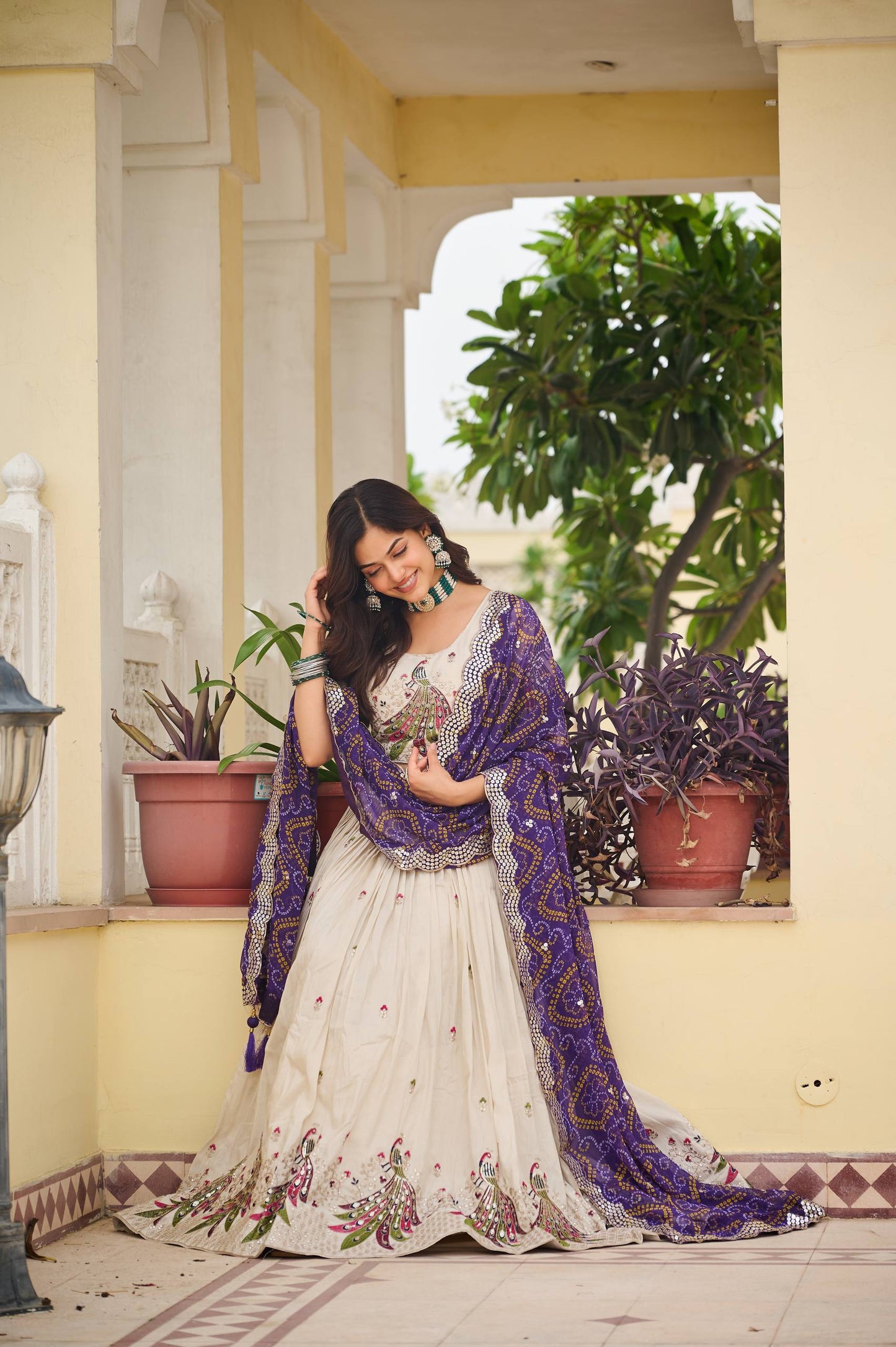 Pari Peacock Pride Choli Set with Pretty Bandhani Dupatta