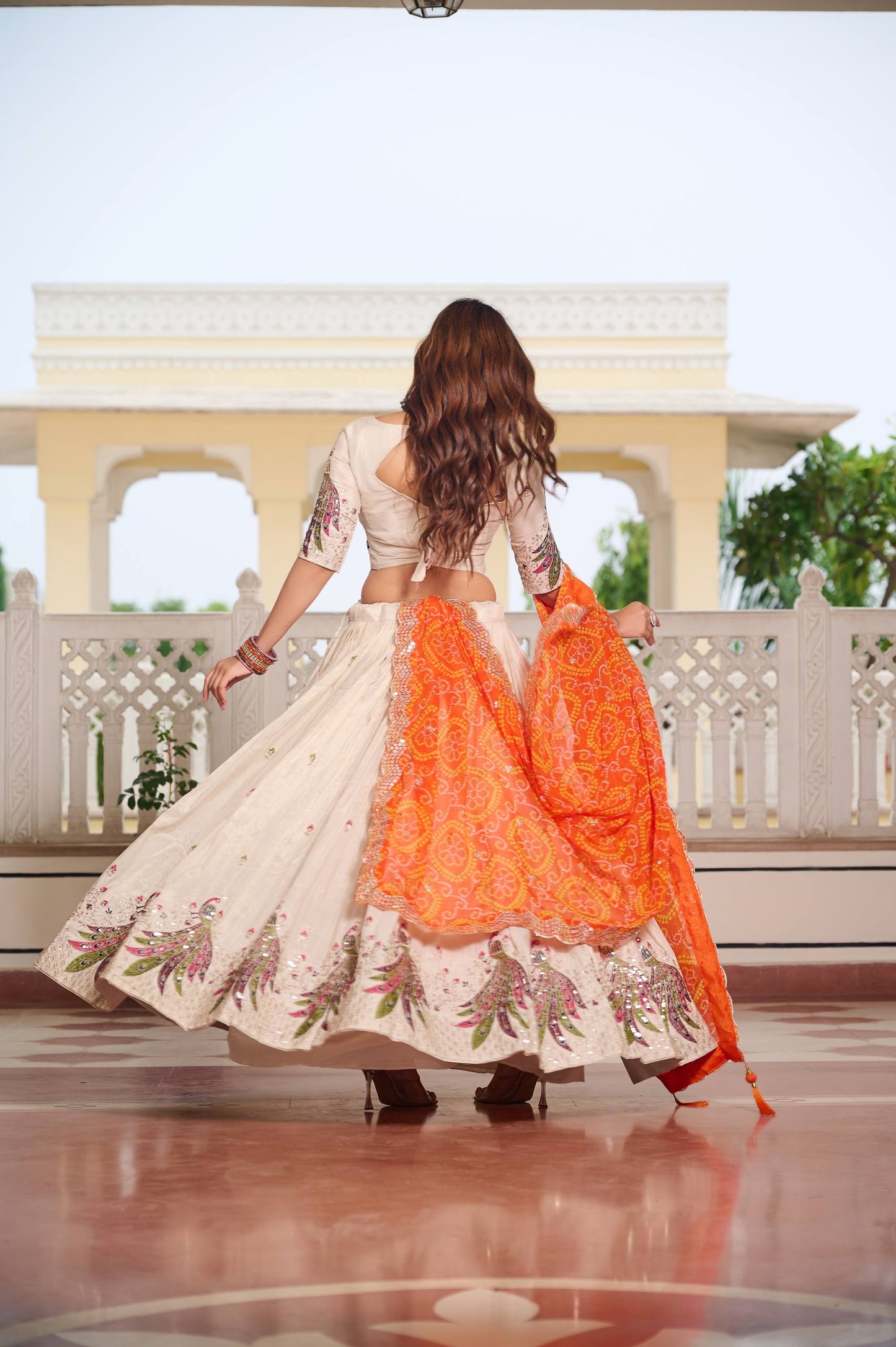 Pari Peacock Pride Choli Set with Pretty Bandhani Dupatta