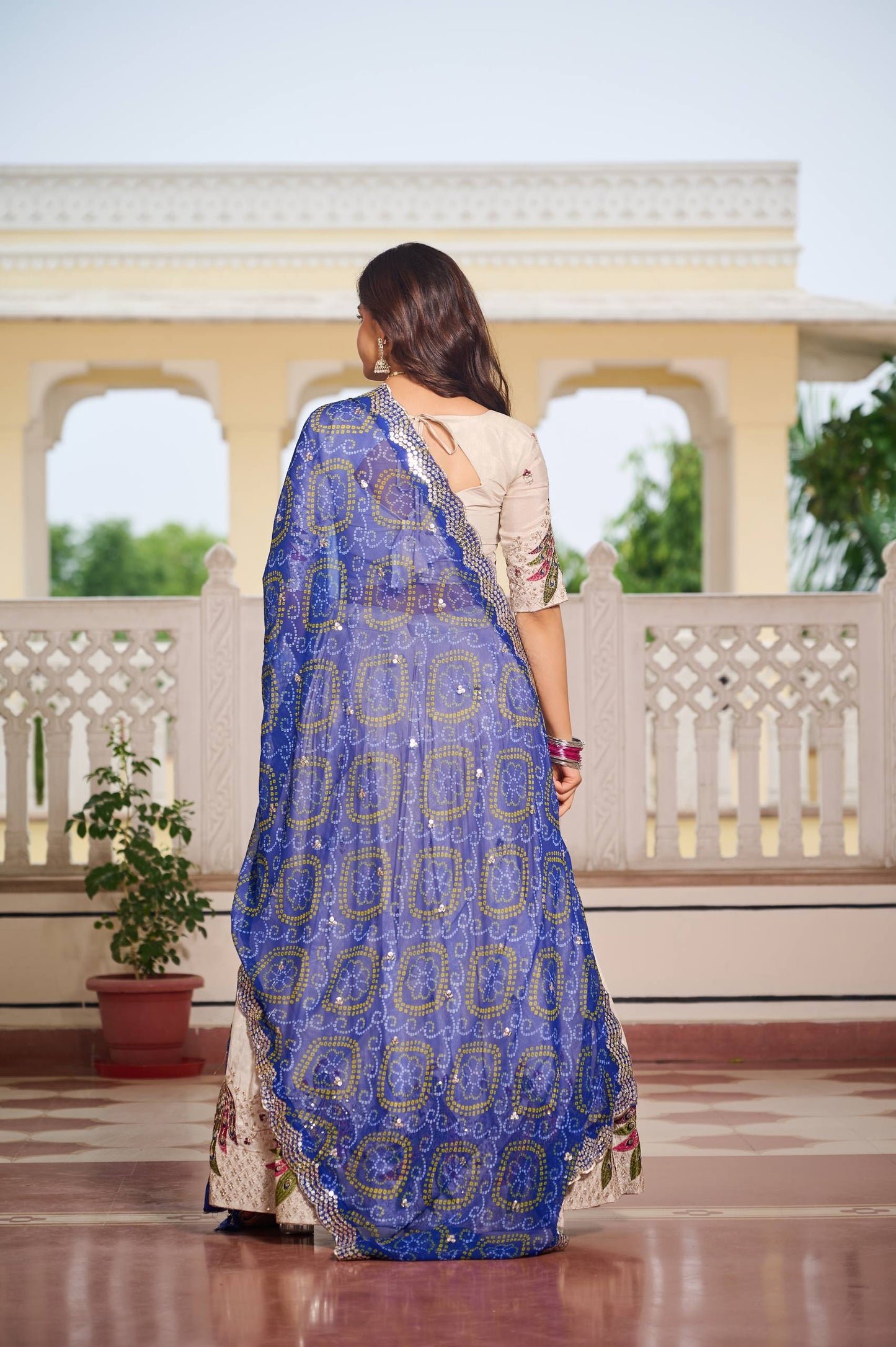 Pari Peacock Pride Choli Set with Pretty Bandhani Dupatta