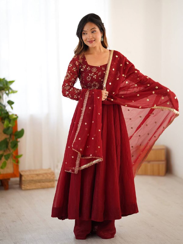 Maroon Magic A Regal Affair Anarkali Set