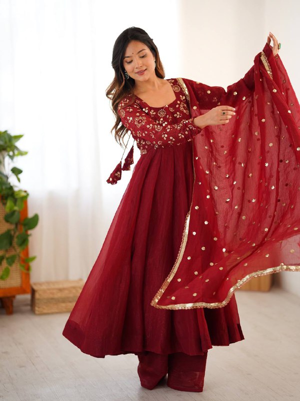 Maroon Magic A Regal Affair Anarkali Set