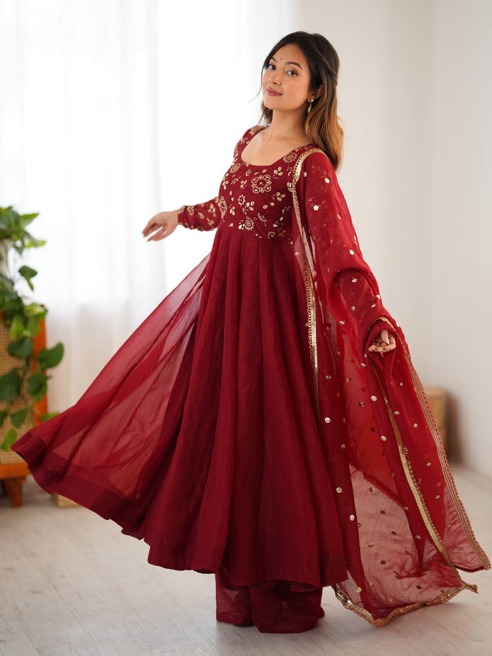 Maroon Magic A Regal Affair Anarkali Set