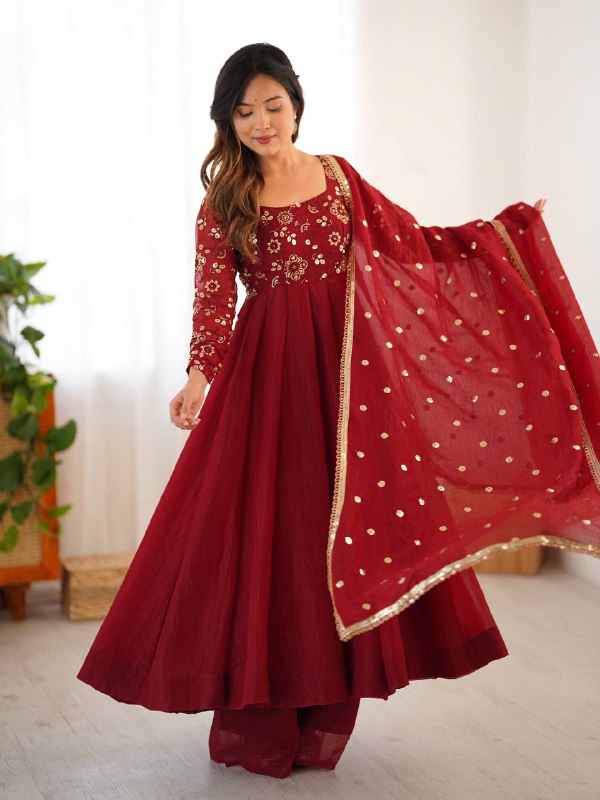 Maroon Magic A Regal Affair Anarkali Set