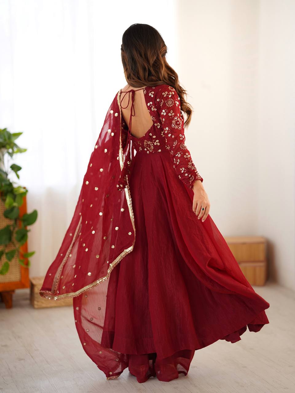 Maroon Magic A Regal Affair Anarkali Set