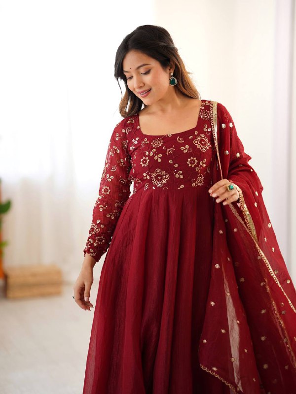 Maroon Magic A Regal Affair Anarkali Set
