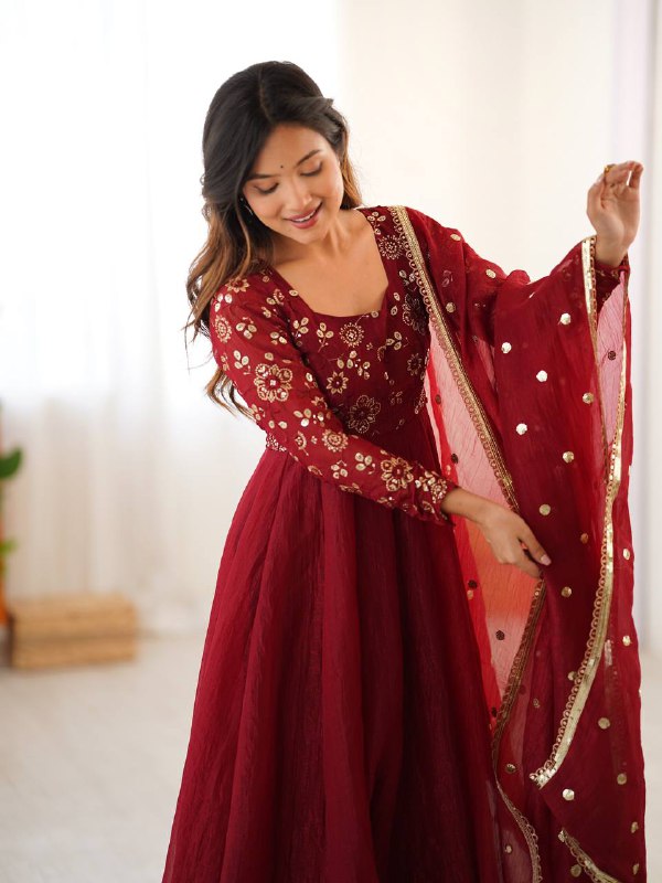 Maroon Magic A Regal Affair Anarkali Set