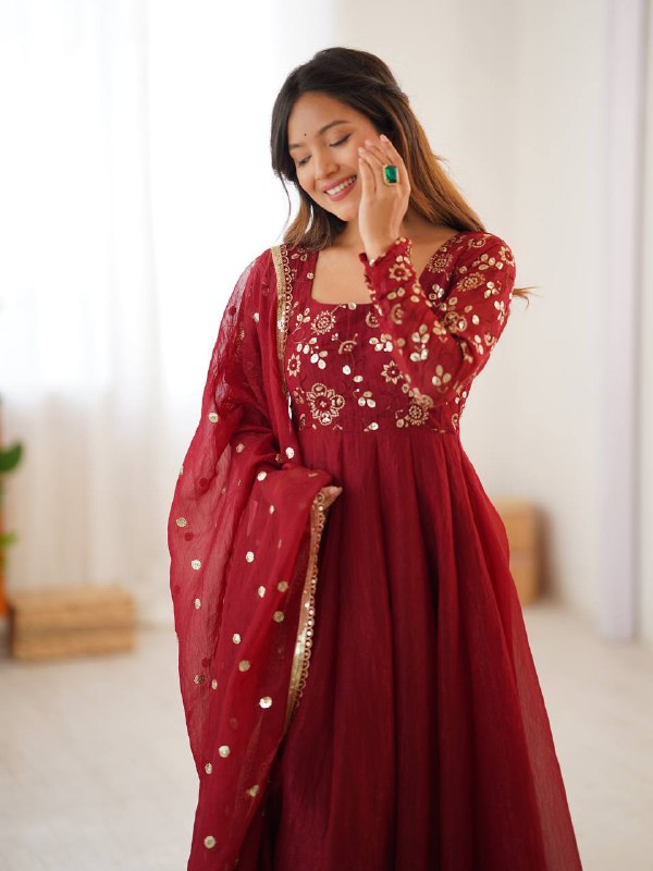 Maroon Magic A Regal Affair Anarkali Set