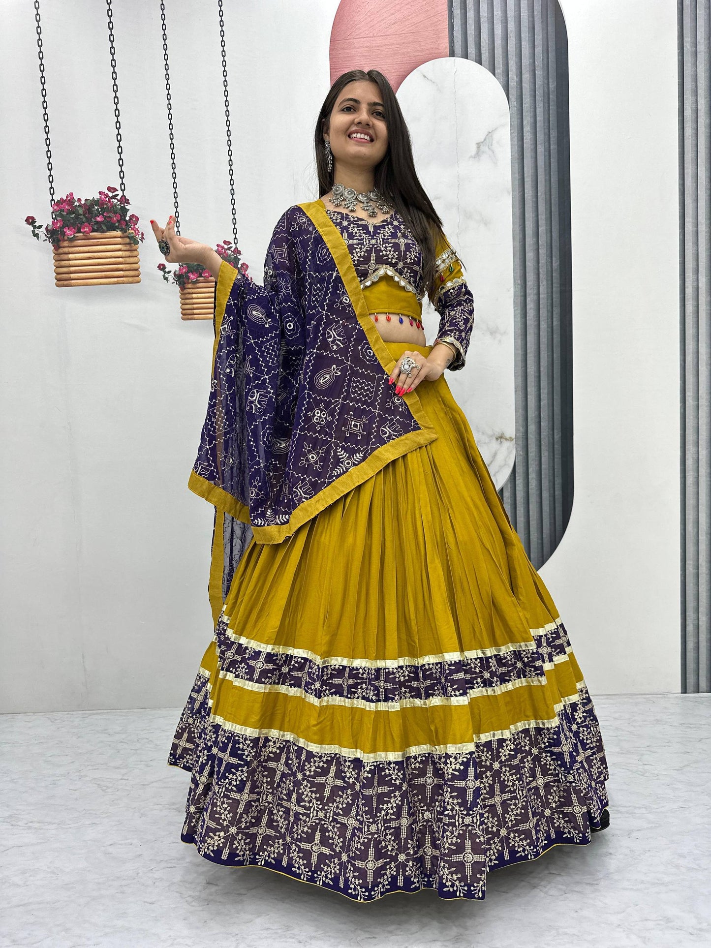 Rangrali Mirror & Bandhani Ensemble Lehenga Set