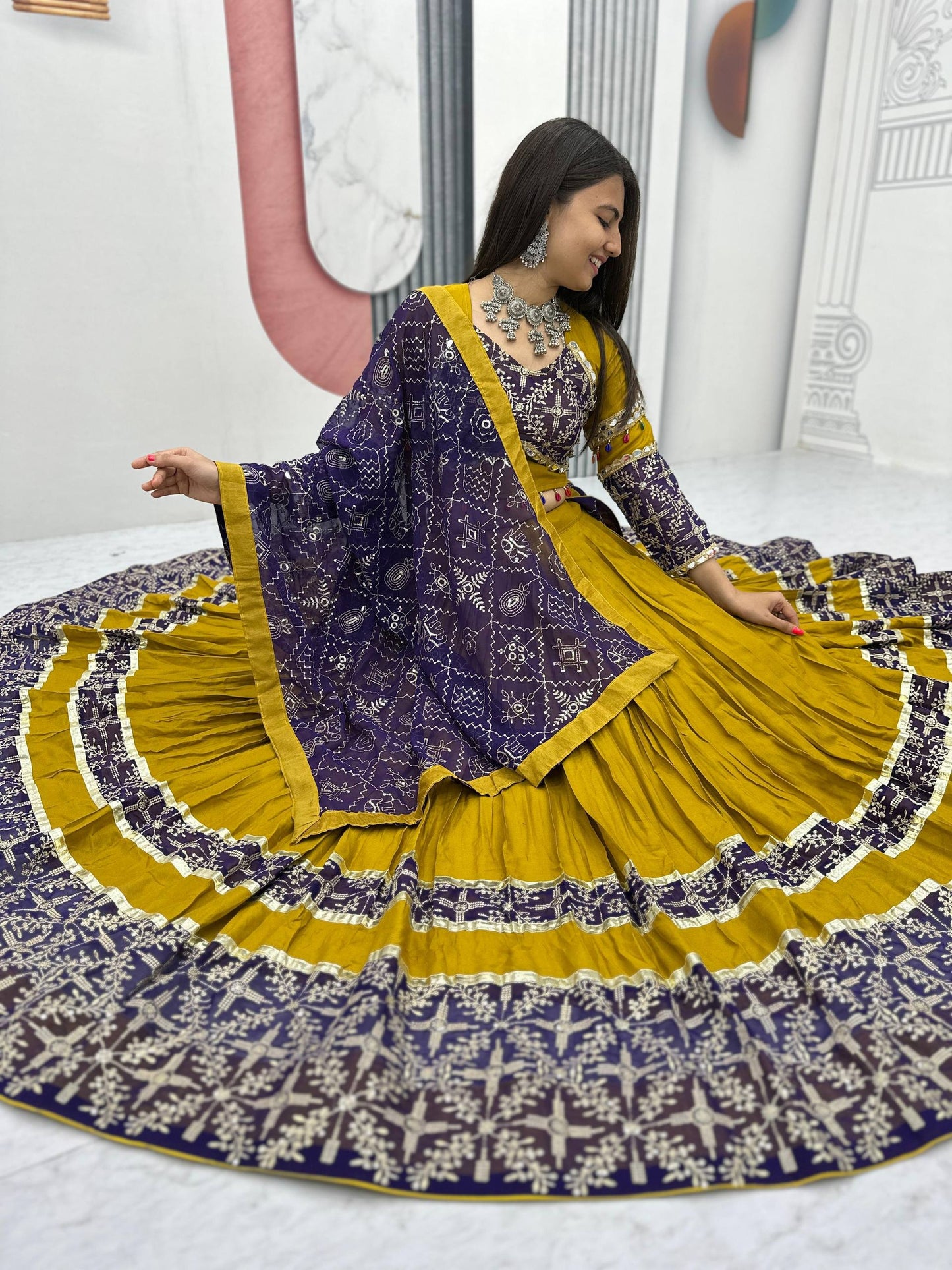 Rangrali Mirror & Bandhani Ensemble Lehenga Set
