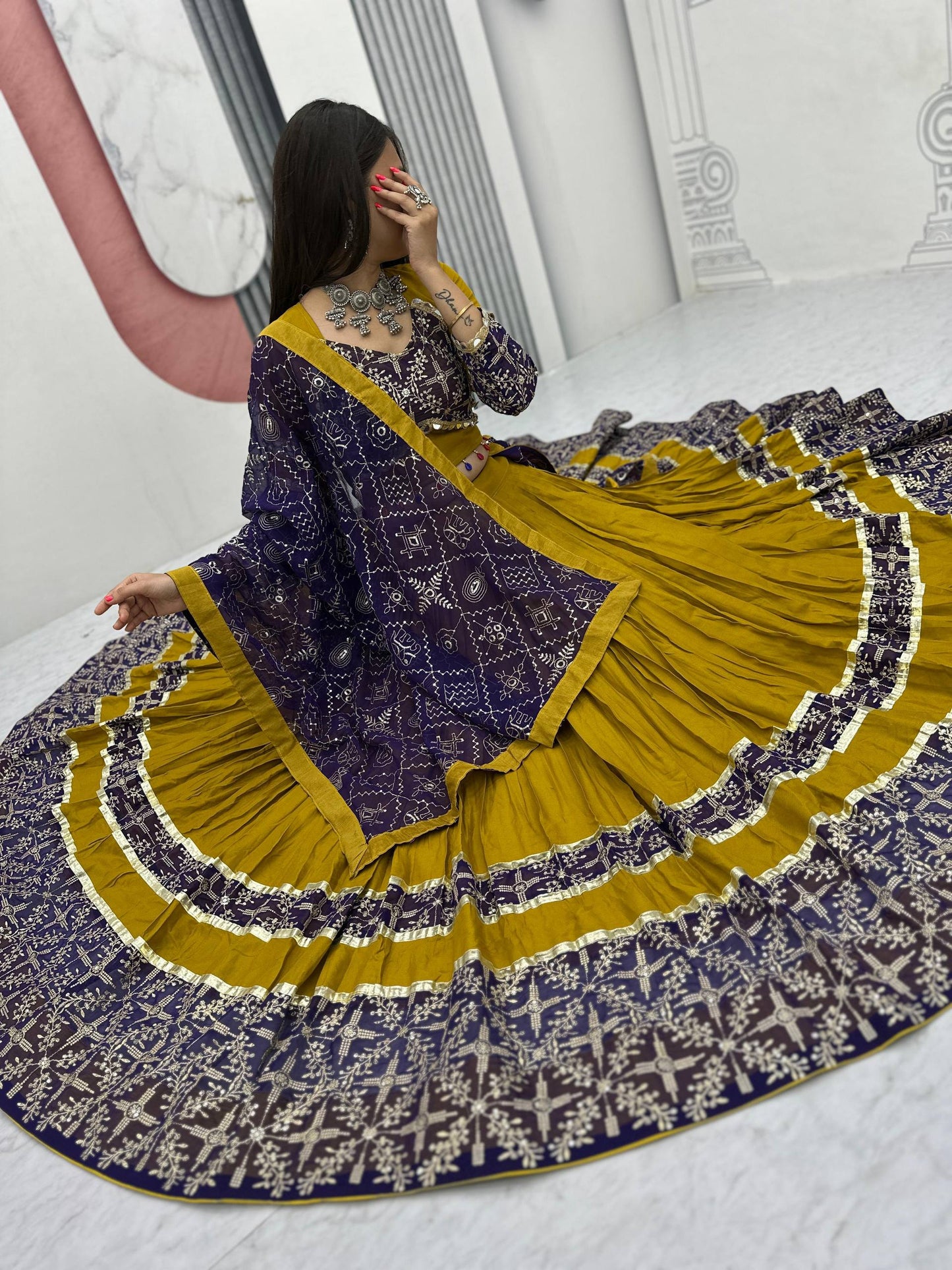 Rangrali Mirror & Bandhani Ensemble Lehenga Set