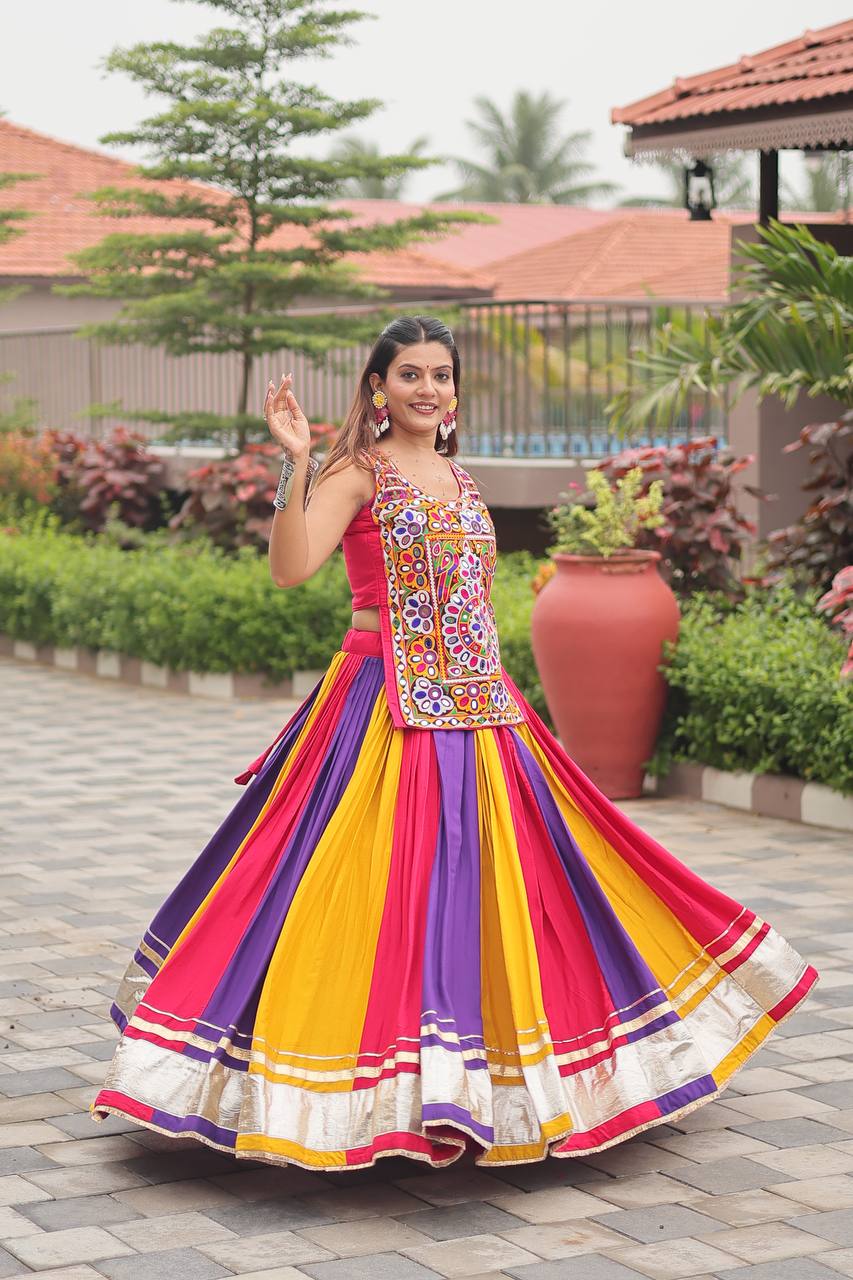 Navrang Beauty: Traditional Twist in 9 Colors Lehenga Set