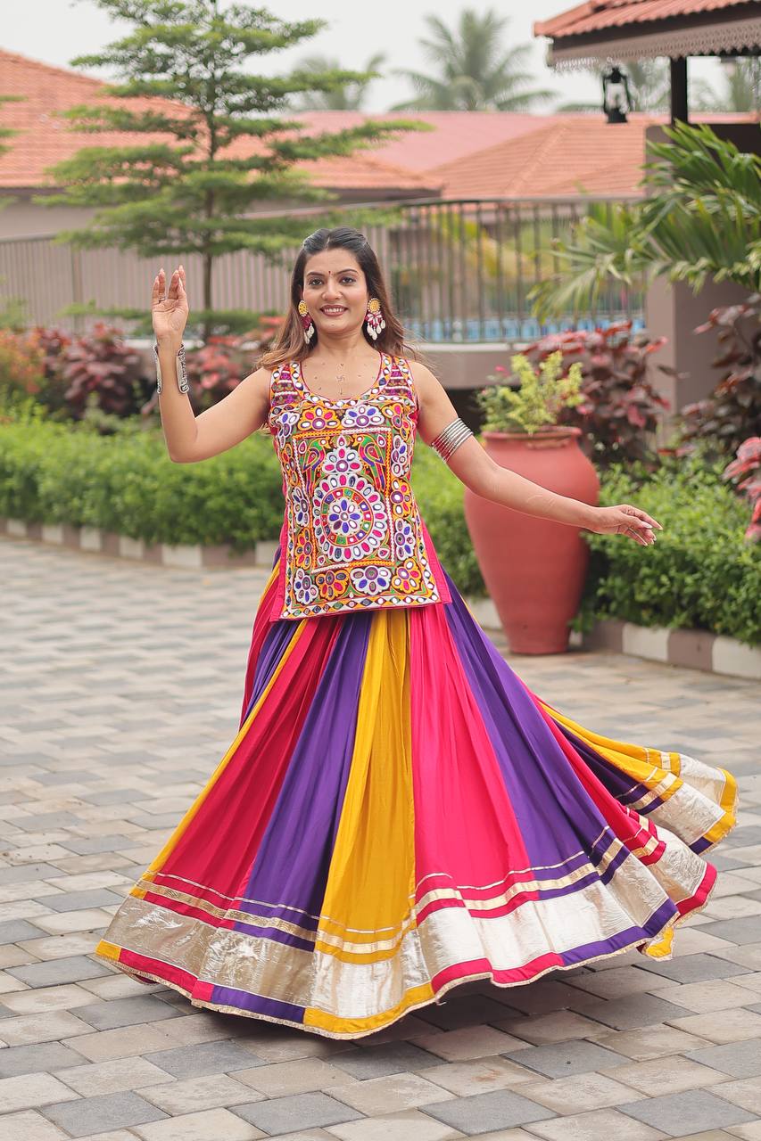 Navrang Beauty: Traditional Twist in 9 Colors Lehenga Set